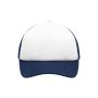 MB071 5 Panel Polyester Mesh Cap for Kids wit/navy one size