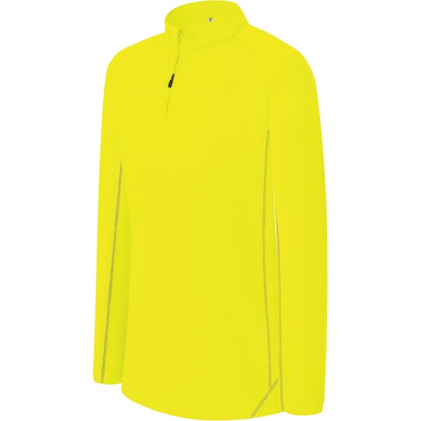 Sportshirt met lange mouwen ¼ ritssluiting voor kinderen Fluorescent Yellow 6/8 jaar