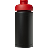 Baseline® Plus 500 ml drikkeflaske med fliplåg - Ensfarvet sort/Rød