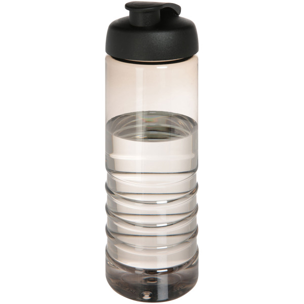 H2O Active® Treble 750 ml flip lid sport bottle - Charcoal/Solid black