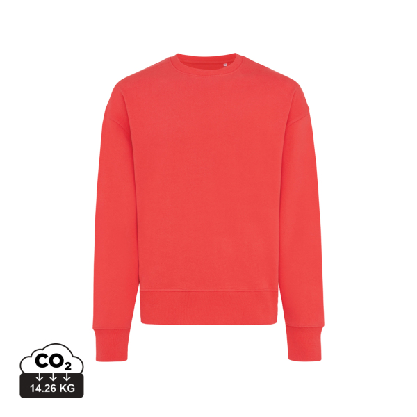 Iqoniq Kruger gerecycled katoen relaxed sweater, luscious red (XXXL)