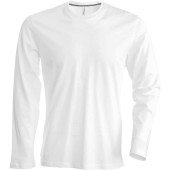 Men's long-sleeved crew neck T-shirt White 3XL