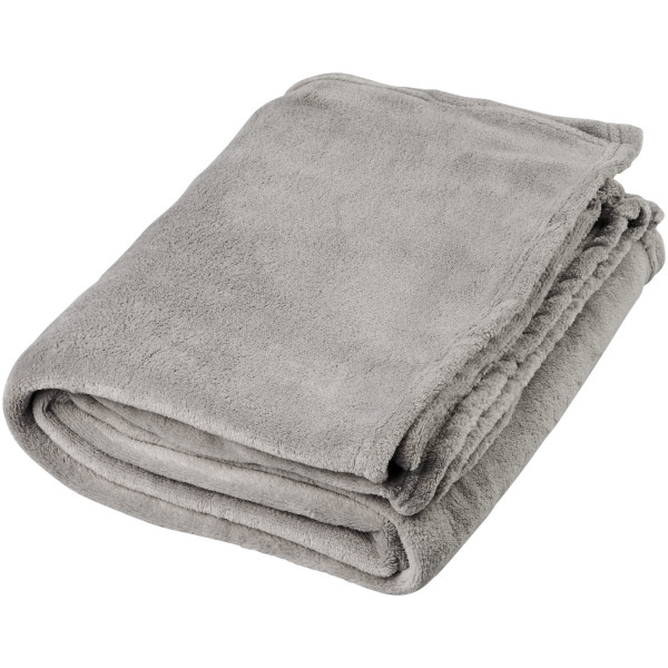 Bay extra soft coral fleece plaid blanket - Grey