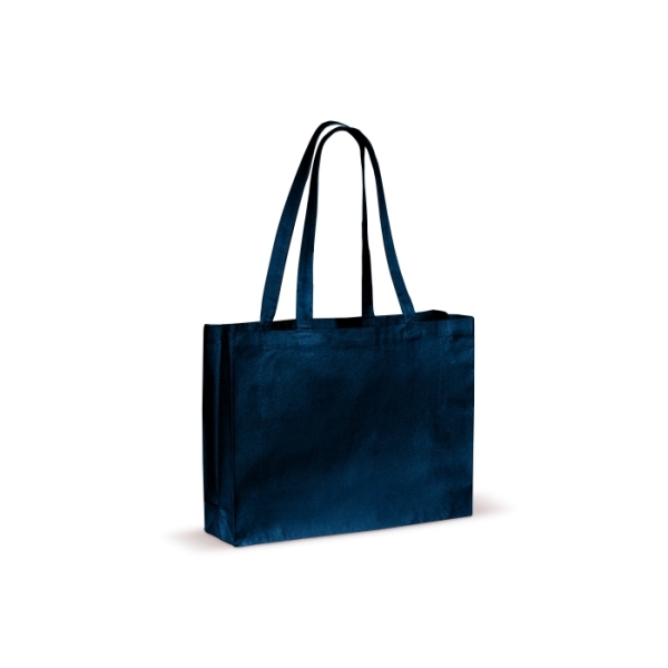 Recycled cotton bag with gusset 140g/m² 49x14x37cm - Dark Blue