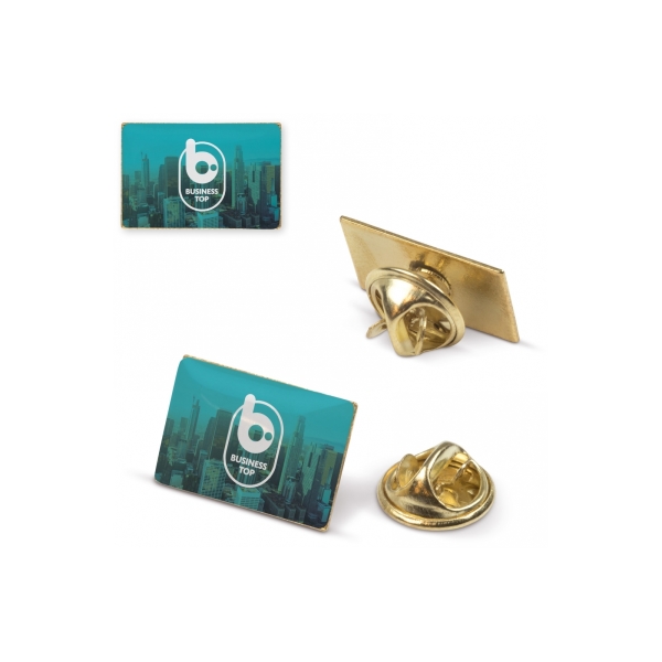 Badge metalen pin 19x13mm - Goud satijn