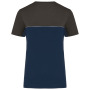 Ecologisch tweekleurig uniseks T-shirt met korte mouwen Navy / Dark Grey XXL
