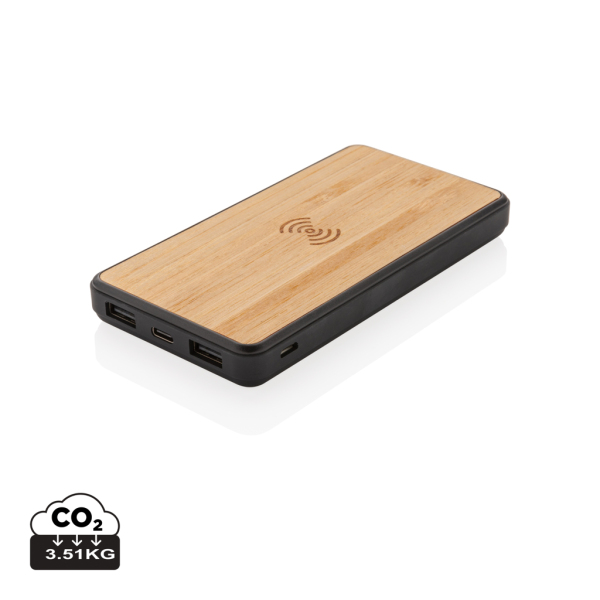 Bliksem Belang Of anders Bamboe 8.000 mAh fashion powerbank met draadloze oplader | Interimage -  Promotional Products & Concepts