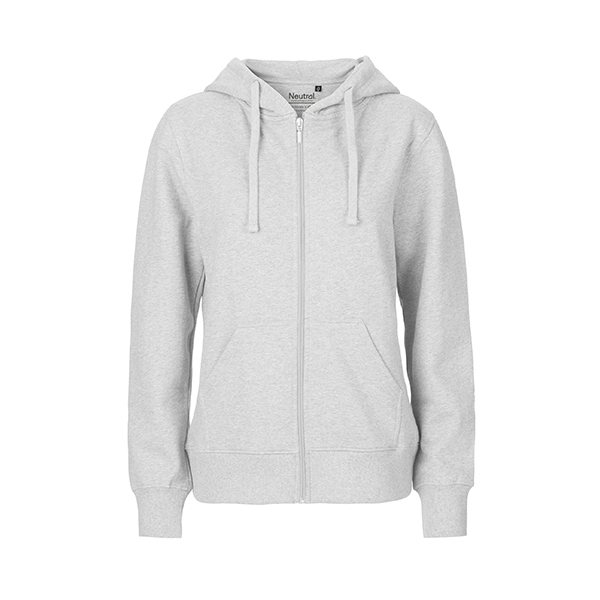 Neutral ladies zip hoodie-Ash-Grey-XS