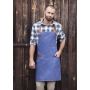 Bib Apron Jeans-Style with leather and pocket 71 x 80 cm