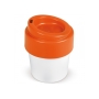 Koffiebeker Hot-but-cool met deksel 240ml - Wit / Oranje