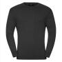 RUS Men Crew Neck Knitted Pullover, Charcoal Marl, 4XL