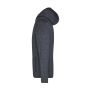 Men's Knitted Fleece Hoody - dark-melange/black - 3XL