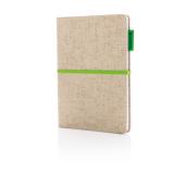 A5 jute notebook, green