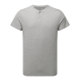 Ecologisch heren-T-shirt ‘Comis’ met knoopjeshals Grey Marl 3XL