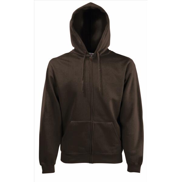 Premium Hooded Sweat Jacket, Chocolate, S, FOL