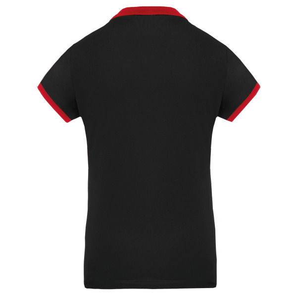 Dames-sportpolo Black / Red XXL