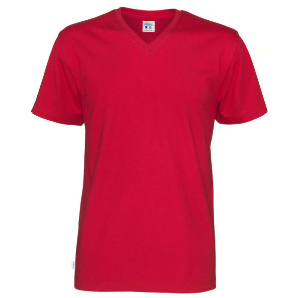Cottover Gots T-shirt V-neck Man red XS