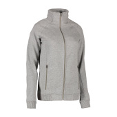 Sweat cardigan | zip | women - Grey melange, 4XL