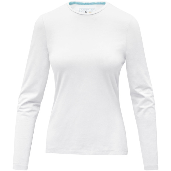 Ponoka long sleeve women's GOTS organic t-shirt - White - XS