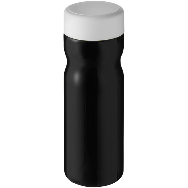 H2O Active® Base 650 ml screw cap water bottle - Solid black/White