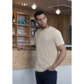 TM 9 Men's Workwear T-Shirt Casual-Flair, from Sustainable Material , 51% GRS Certified Recycled Polyester / 46% Conventional Cotton / 3% Conventional Elastane - sand - M