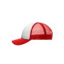 MB071 5 Panel Polyester Mesh Cap for Kids - white/red - one size