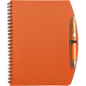 PU notitieboek met balpen Solana oranje
