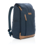 Impact AWARE™ 16 oz. recycled canvas 15" laptop backpack, blue