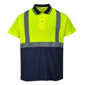 Hi-Vis Two Tone Polo Shirt, Yellow/Navy, XL, Portwest