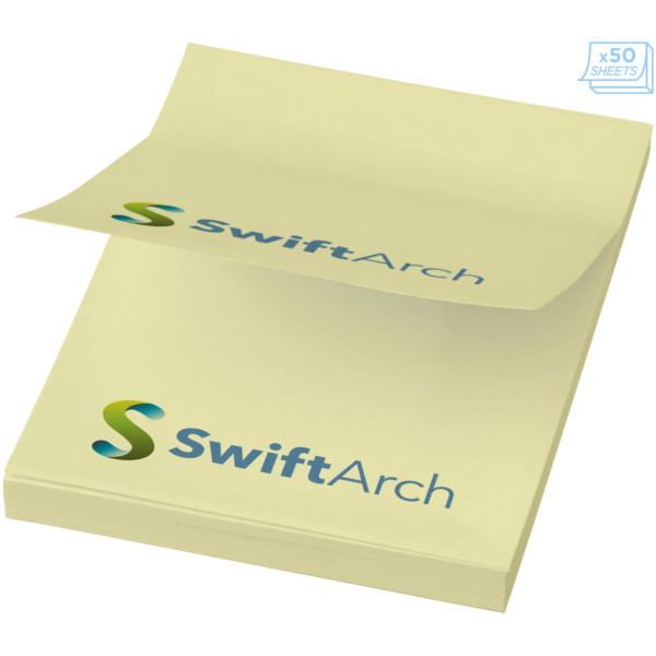 Sticky-Mate® A8 sticky notes 50x75mm - Light yellow - 100 pages