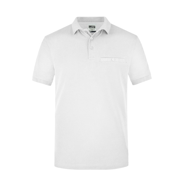 Men´s Workwear Polo Pocket - white - 6XL