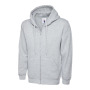 Adults Classic Full Zip Hooded Sweatshirt - XS - Heather Grey