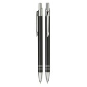 Aluminium balpen slank zwart