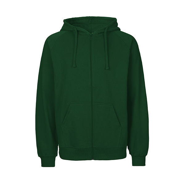 Neutral mens zip hoodie-Bottle-Green-S