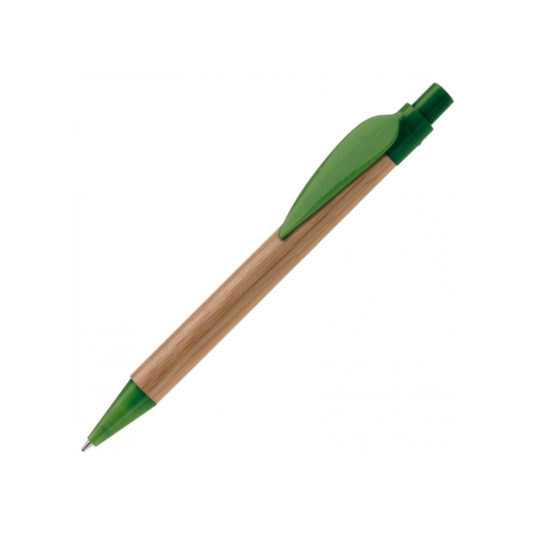Bambus pen med plastik bladclip