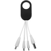 Troup 4-in-1 oplaadkabel met clip van type C - Zwart