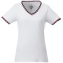 Elbert piqué dames t-shirt met korte mouwen - Wit/Navy/Rood - XS