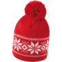 Fair Isle Knitted Hat Red / White One Size