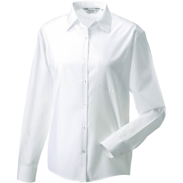 Ladies' Ls Polycotton Poplin Shirt White XXL