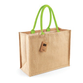 Jute classic shopper Natural / Lime Green One Size
