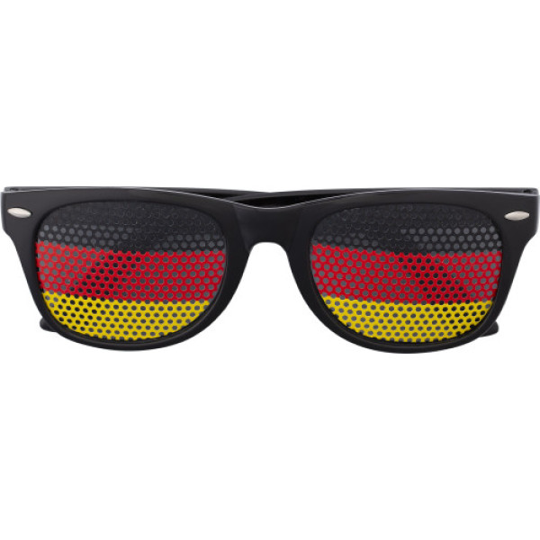 Plexiglas zonnebril met landen vlag Lexi zwart/rood