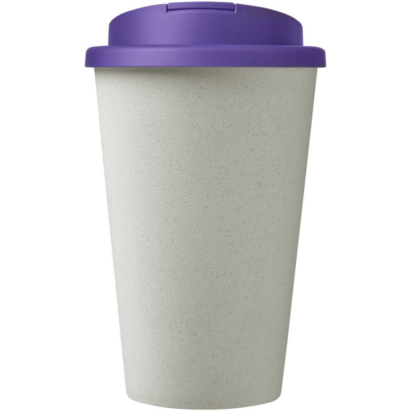 Americano® Eco 350 ml recycled tumbler with spill-proof lid - Purple/White