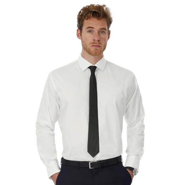 Black Tie LSL/men Shirt - White