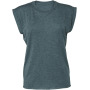 Ladies' flowy rolled-cuff T-shirt Heather Deep Teal S