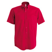 Heren poplin overhemd korte mouwen Classic Red XS