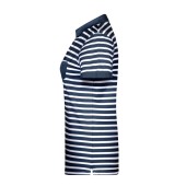 8029 Ladies' Polo Striped navy/wit XL