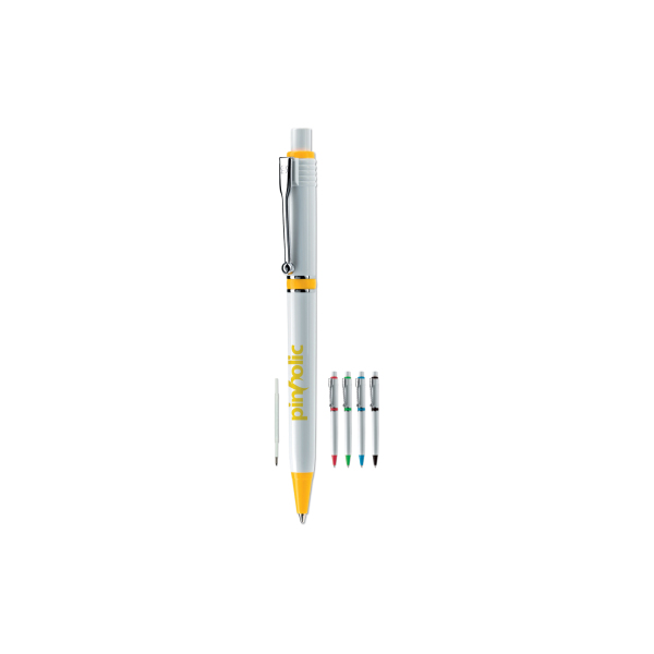 Ball pen Raja hardcolour - White / Orange