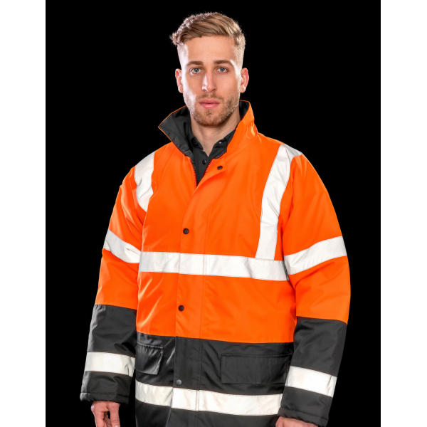 Core Motorway 2-Tone Safety Coat - Fluorescent Orange/Black - S