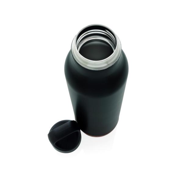 Cork leakproof vacuum flask, black