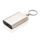 1.000 mAh sleutelhanger powerbank, zilverkleurig 1.000 mAh sleutelhanger powerbank, zilverkleurig